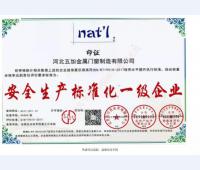 安全生产标准化一级企业证书